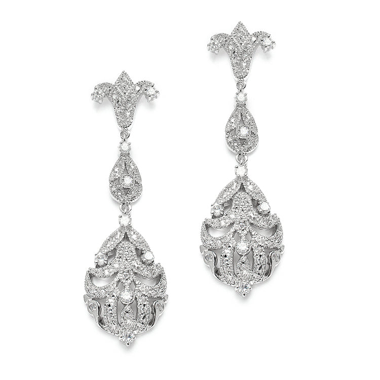 Opulent Vintage Cubic Zirconia Wedding Earrings