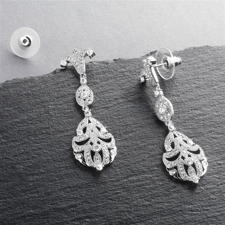 Opulent Vintage Cubic Zirconia Wedding Earrings