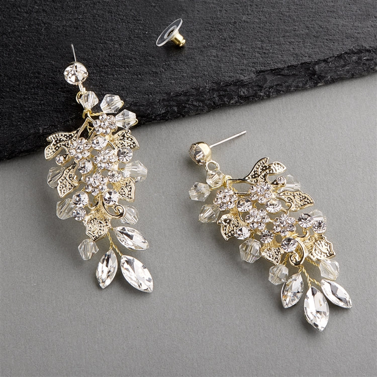 Handmade Bridal Earrings with Ivory Resin Flowers and Pearls