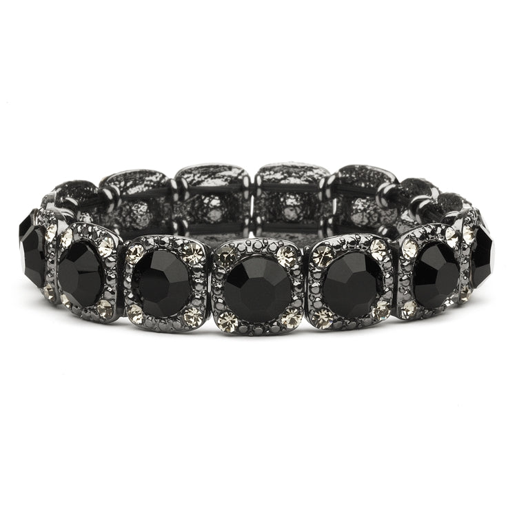 Stretch Bracelet with Jet Black Crystals