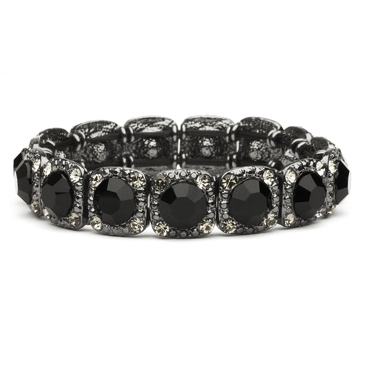 Stretch Bracelet with Jet Black Crystals